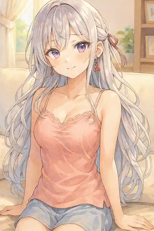 ピンクのキャミソール