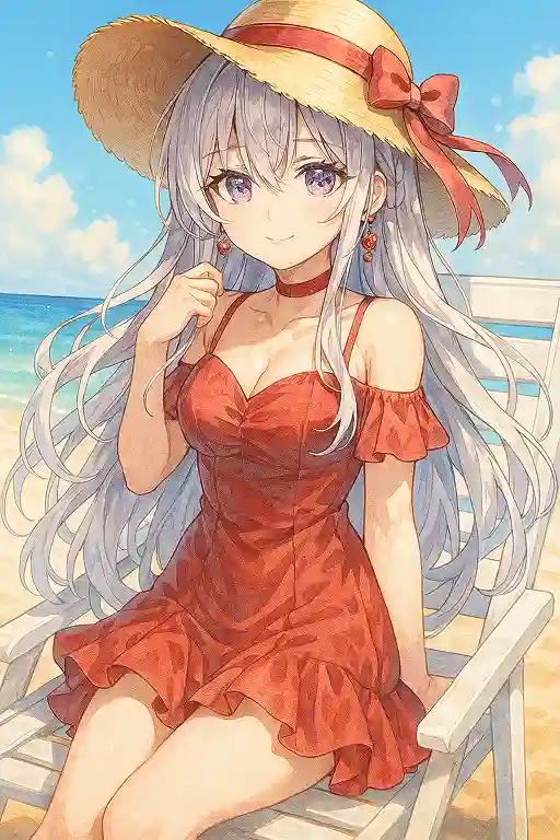 赤いワンピース